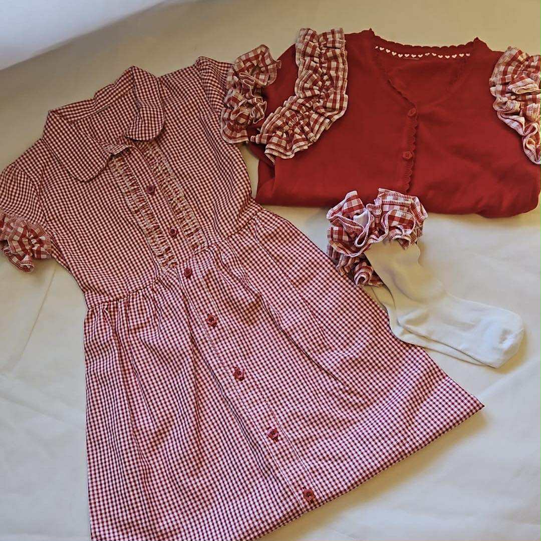 School Gingham Ruffle Dress