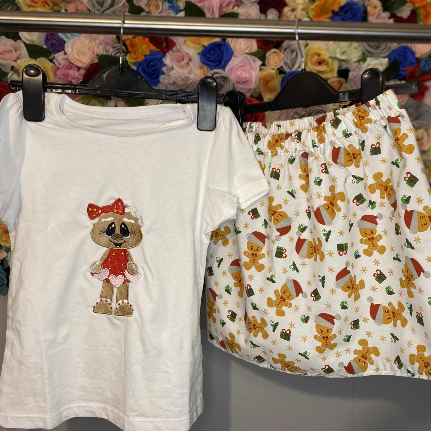 Handmade Gingerbread Girl Top & Skirt Set