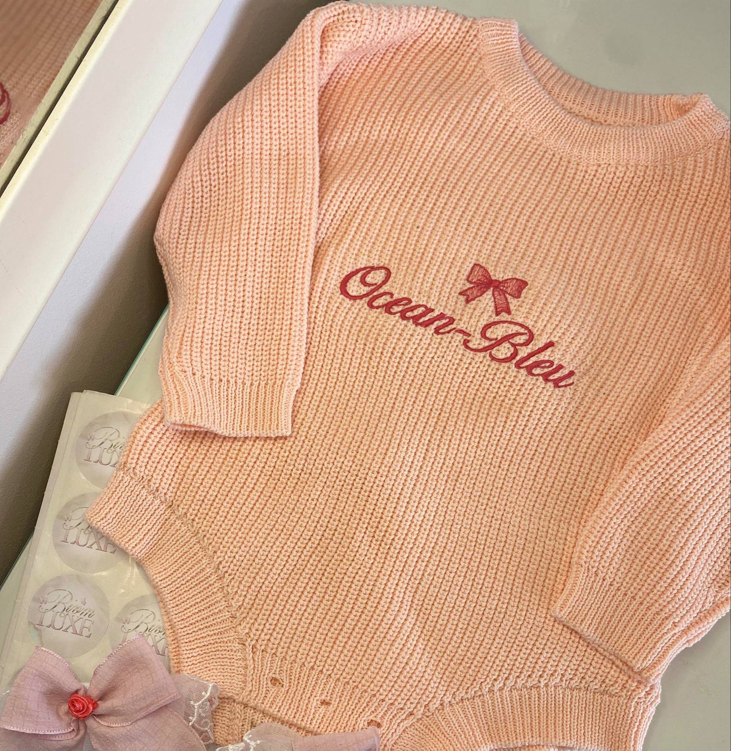 Embroidered Chunky Knit Romper