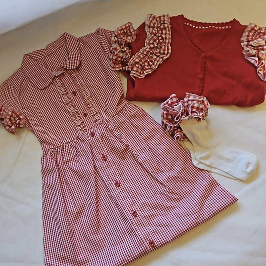 School Gingham Ruffle Dress
