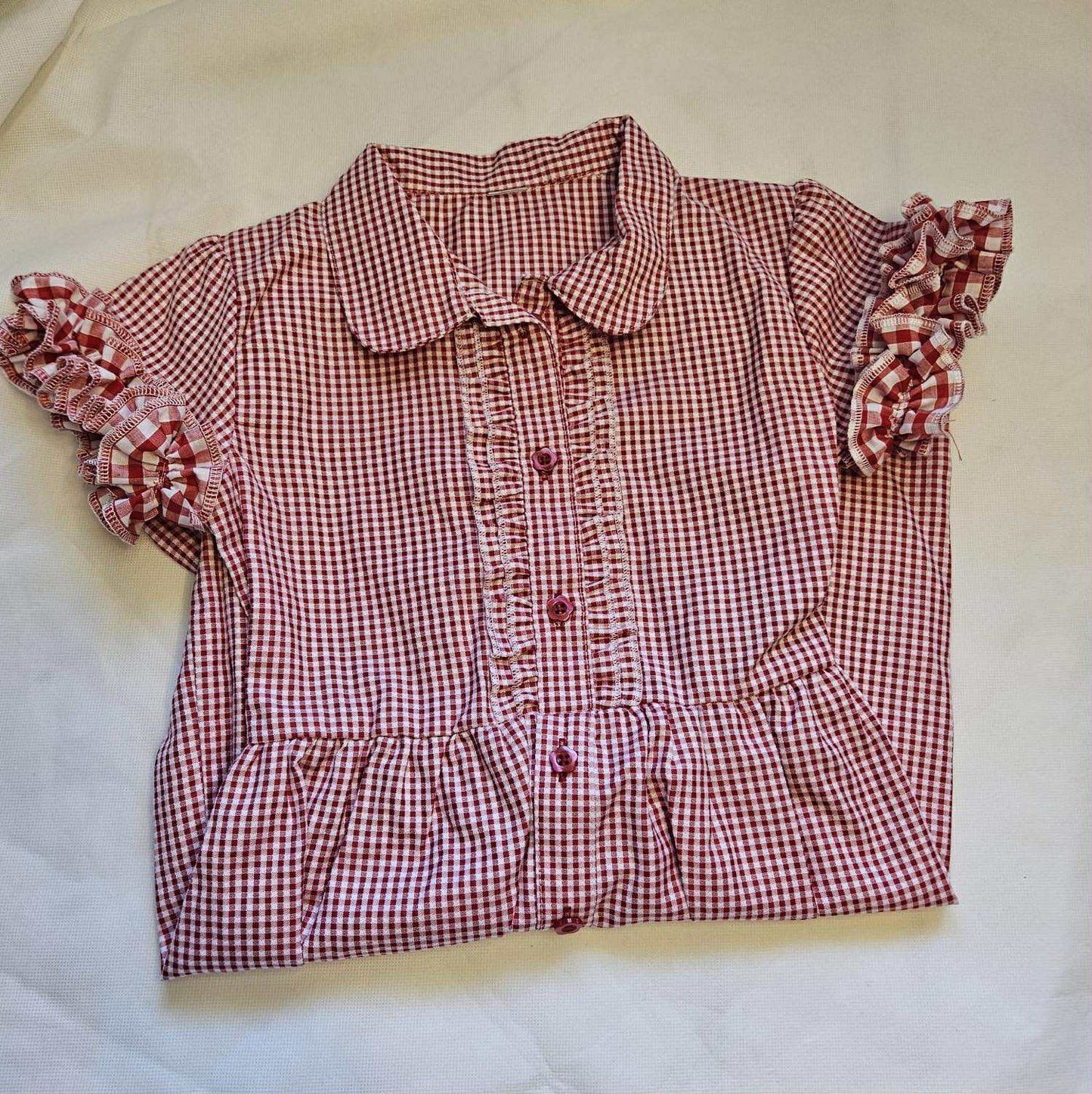 School Gingham Ruffle Dress