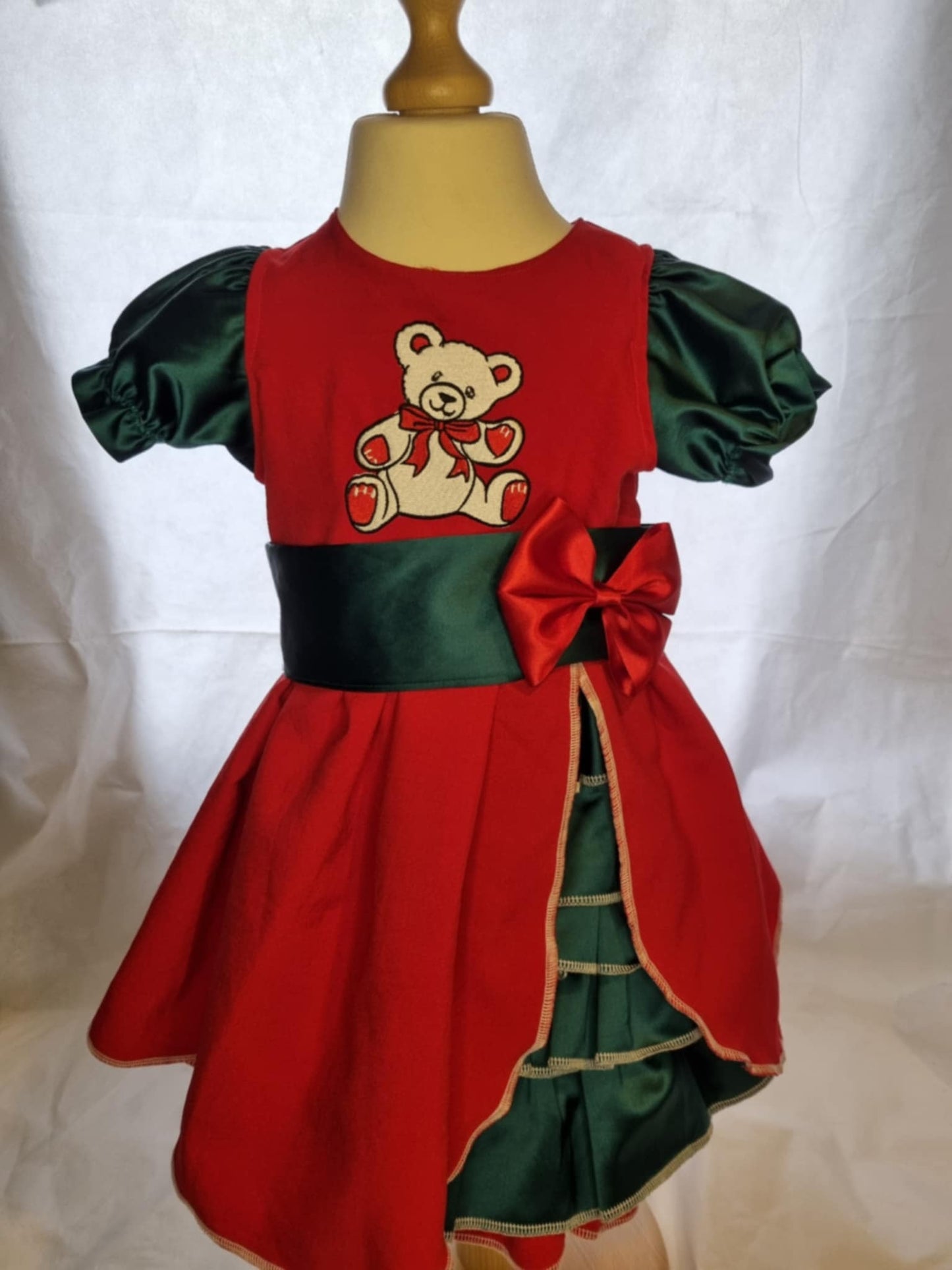 Handmade Christmas Teddy Dress