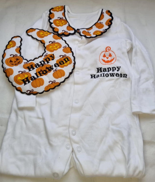 Halloween Baby Grow & Matching Bib