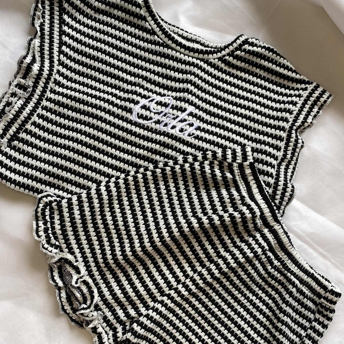 Crochet Pinstripe Short Set